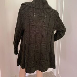 Vince Alpaca, Wool and Acrylic Cable Knit Cardigan Shawl Collar Pockets